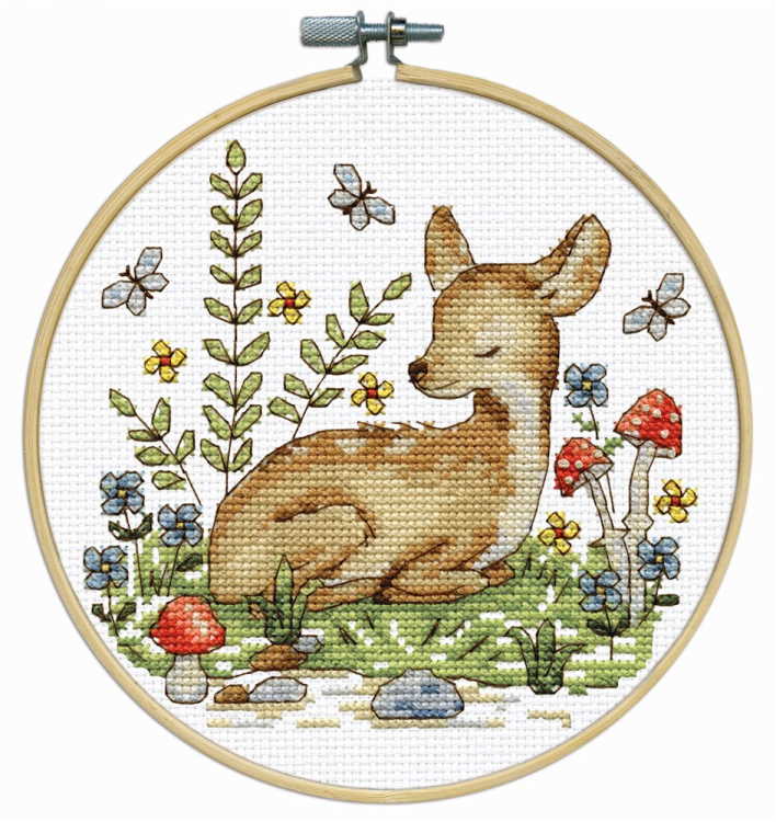 Deer with Hoop Cross Stitch Kit by Design Works