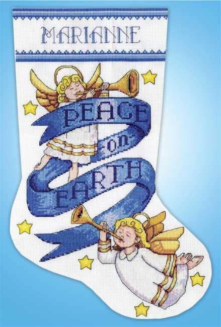 Peace on Earth Christmas Stocking Cross Stitch Kit by Design Works