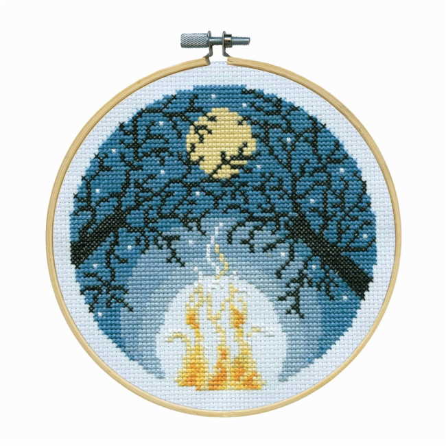 Campfire with Hoop Cross Stitch Kit by Design Works