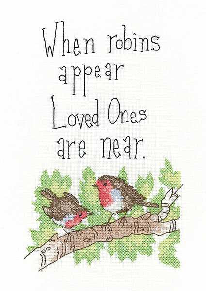 When Robins Appear Cross Stitch Kit by Heritage Crafts