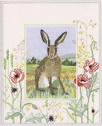 Hare Cross Stitch Kit by Derwentwater Designs