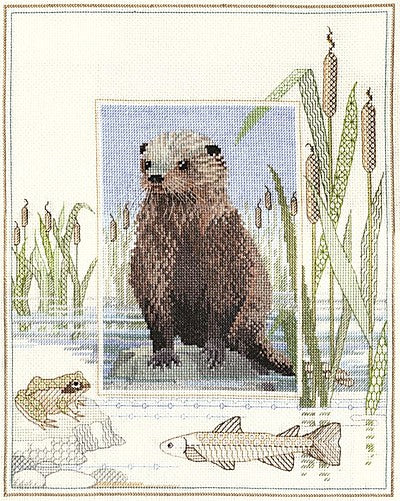 Otter Cross Stitch Kit by Derwentwater Designs