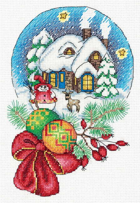 Bauble Snow Scene Cross Stitch Kit by Klart