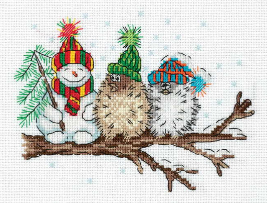 Snowman and Birds Cross Stitch Kit by Klart