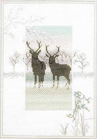 Frosty Deer Cross Stitch Kit by Derwentwater Designs