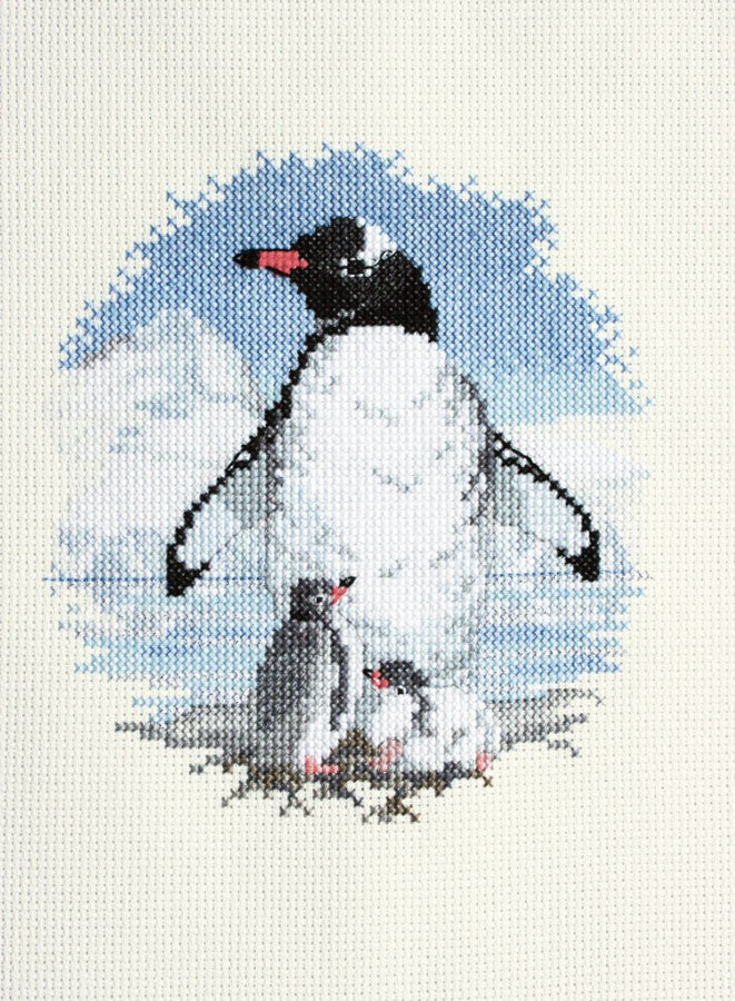 Penguin and Chicks Cross Stitch Kit by Derwentwater Designs