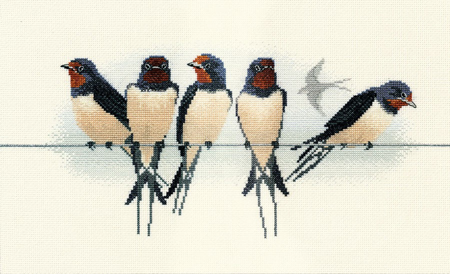 Swallows Cross Stitch Kit by Derwentwater Designs