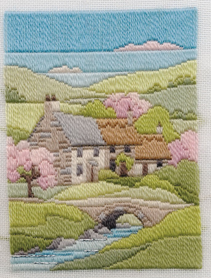 Spring Cottage Long Stitch Kit by Derwentwater Designs