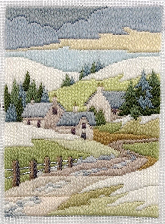 Winter Cottage Long Stitch Kit by Derwentwater Designs