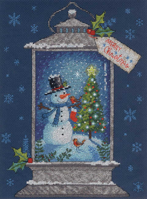Snowman Lantern Cross Stitch Kit by Dimensions