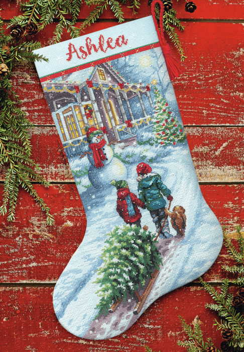 Christmas Tradition Christmas Stocking Cross Stitch Kit by Dimensions