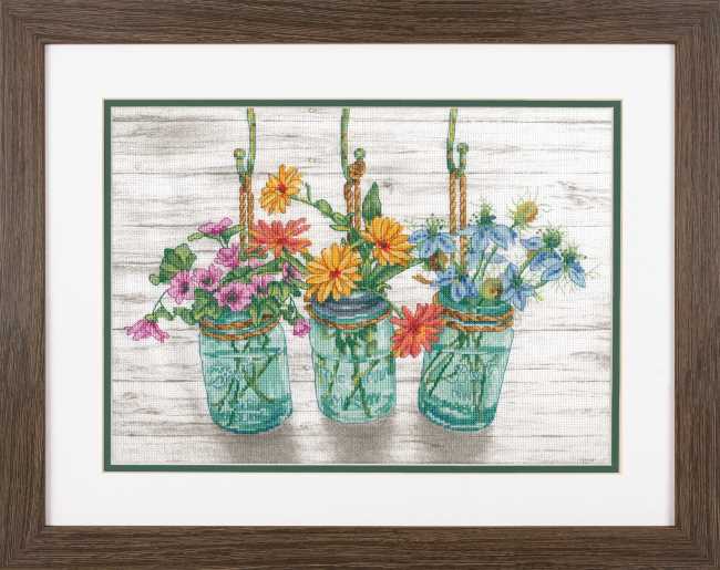 Flowering Jars Cross Stitch Kit by Dimensions
