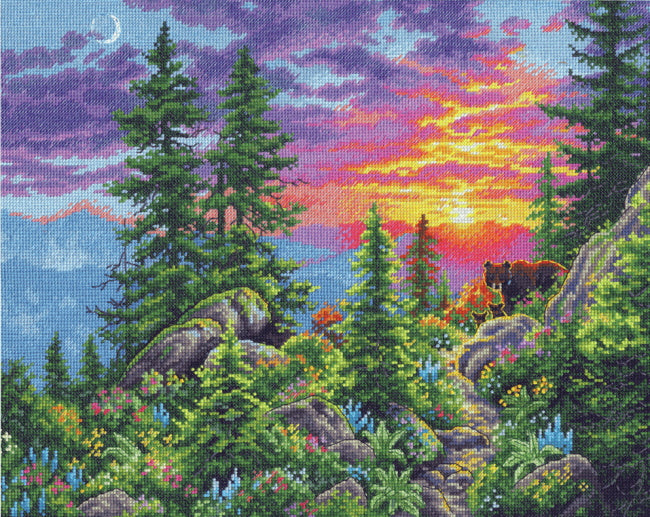 Sunset Mountain Trail Cross Stitch Kit by Dimensions