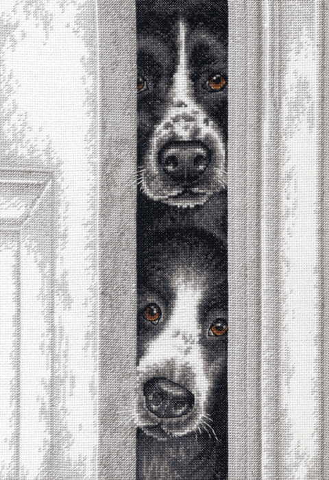 Peeking Pups Cross Stitch Kit by Dimensions