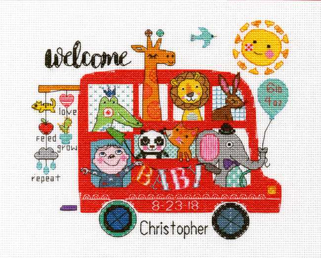 Baby on Board Birth Sampler Cross Stitch Kit by Dimensions