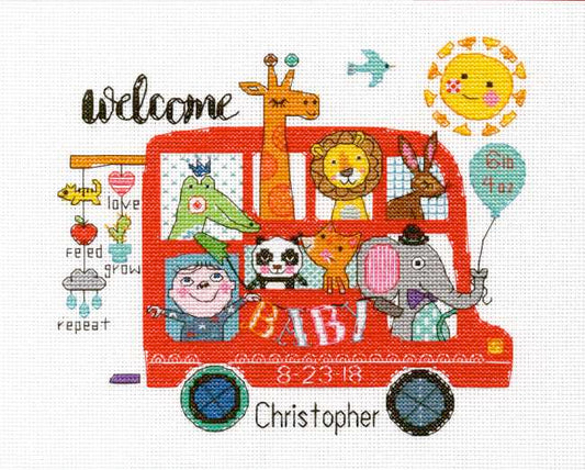 Baby on Board Birth Sampler Cross Stitch Kit by Dimensions