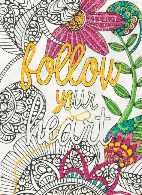 Follow Your Heart Embroidery Kit by Dimensions 