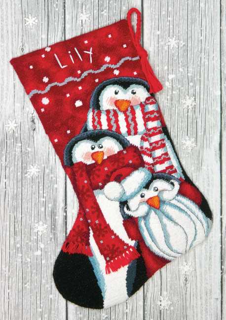 Holiday Penguins Christmas Stocking Tapestry Kit by Dimensions
