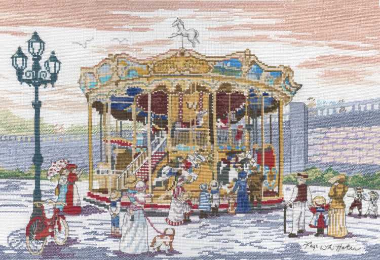 Carousel at Montmartre All Our Yesterdays Cross Stitch Kit by Faye Whittaker