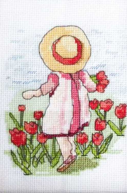Tiptoe Through the Tulips All Our Yesterdays Cross Stitch Kit by Faye Whittaker