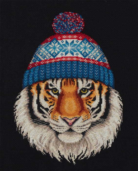 Theo the Sports Tiger Cross Stitch Kit by PANNA