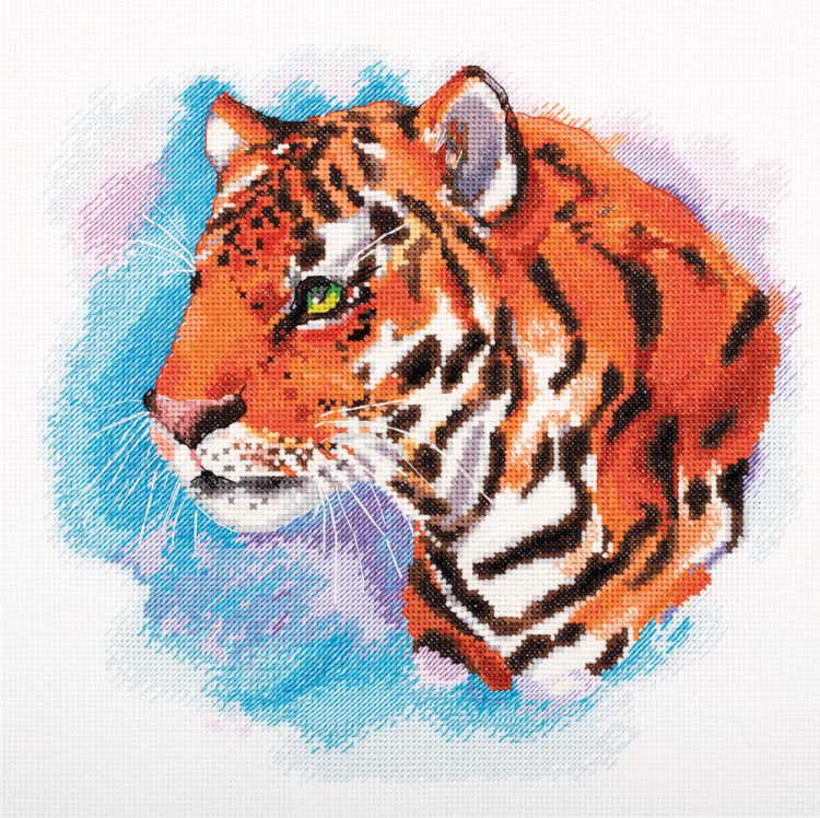 Watercolour Tiger Cross Stitch Kit by PANNA