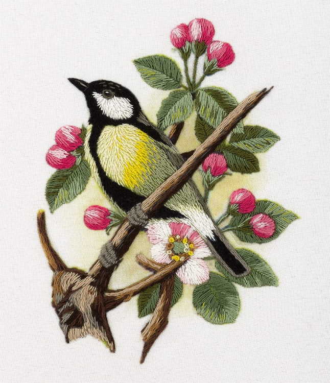 Great Tit on a Branch Embroidery Kit by PANNA