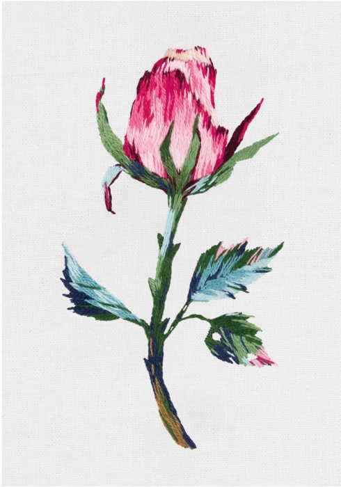 Pink Flower Bud Embroidery Kit by PANNA