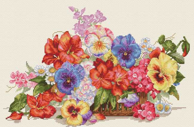 Garden Flowers Cross Stitch Kit by Merejka