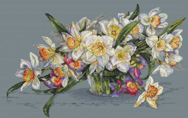 Daffodils Cross Stitch Kit by Merejka