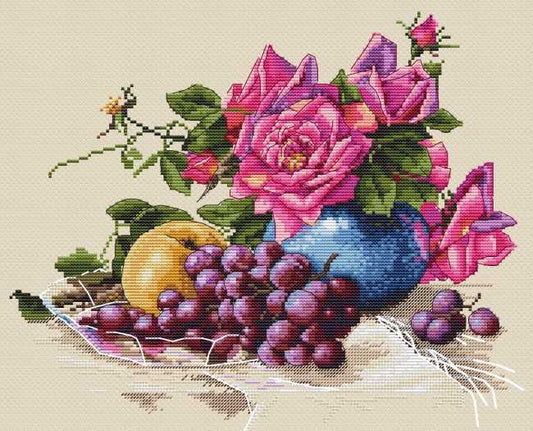 Still Life with Grapes Cross Stitch Kit by Merejka