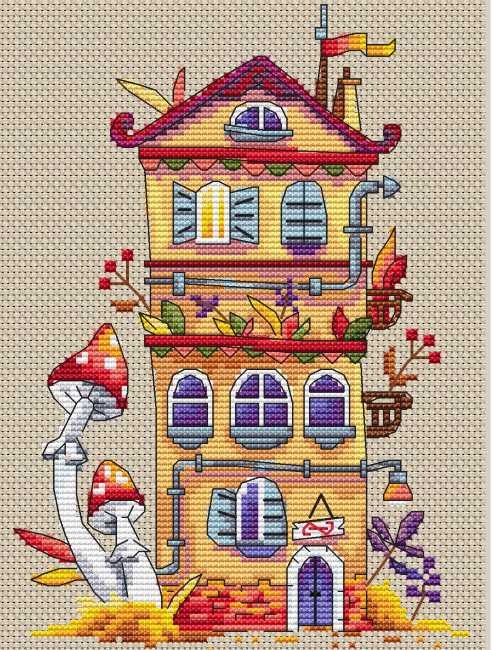 Autumn House Cross Stitch Kit by Merejka