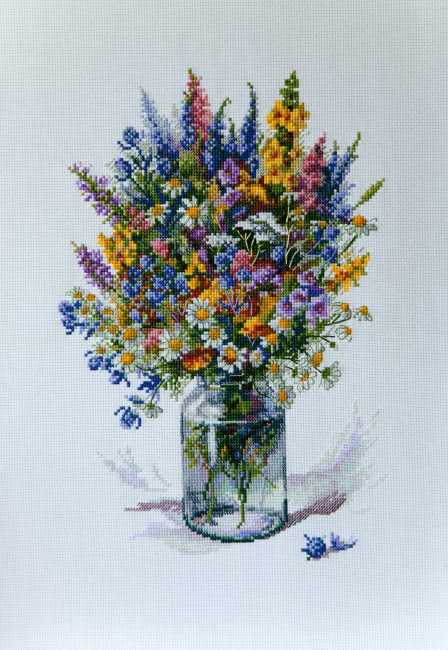 The Thistle Bouquet Cross Stitch Kit by Merejka