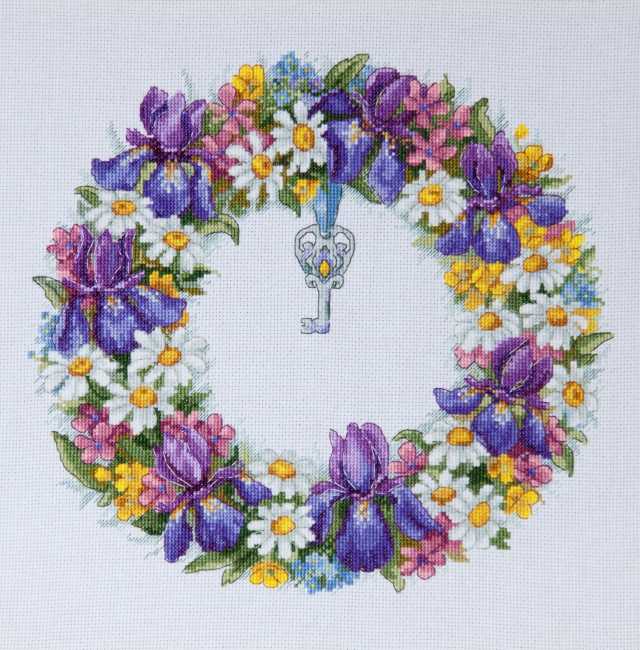 Flower Wreath Cross Stitch Kit by Merejka