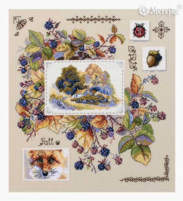 Autumn Sampler Cross Stitch Kit by Merejka