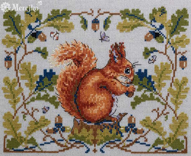 Squirrel Cross Stitch Kit by Merejka