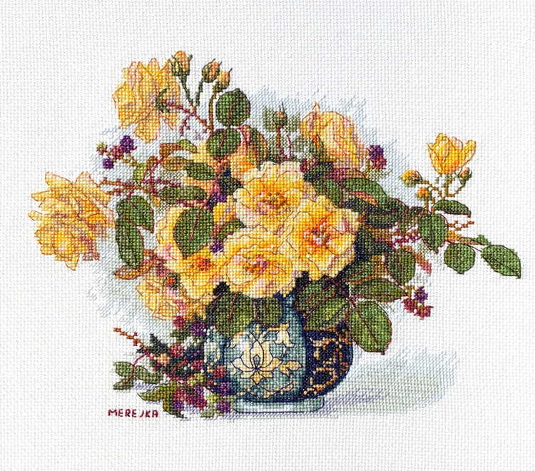 Roses and Berries Cross Stitch Kit by Merejka