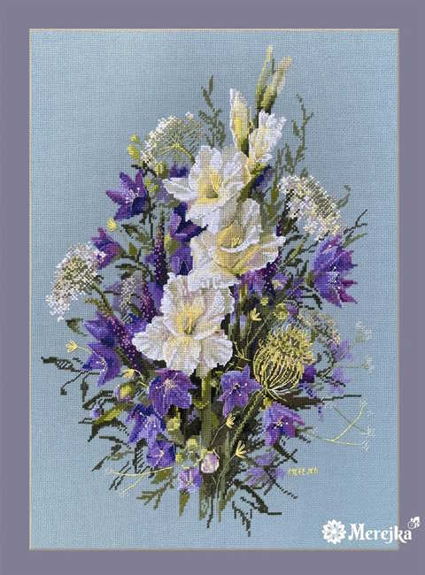 White Sword Lily Cross Stitch Kit by Merejka