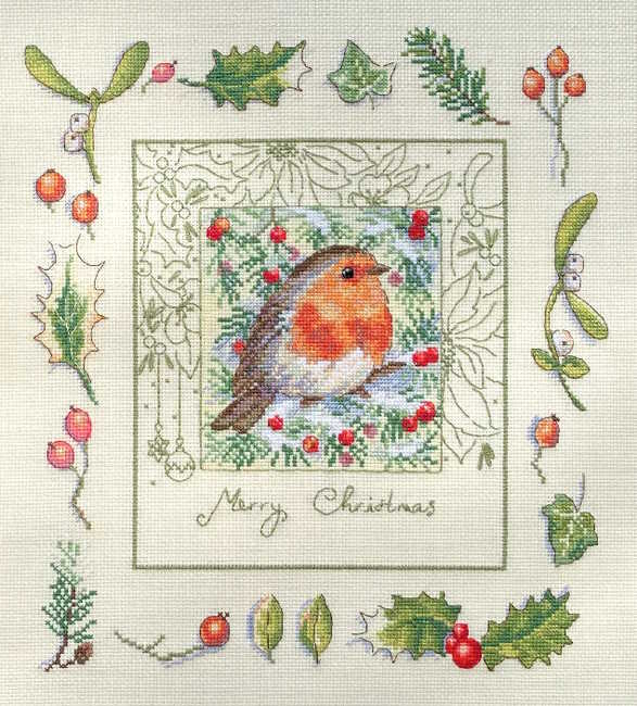 The Christmas Robin Cross Stitch Kit by Merejka