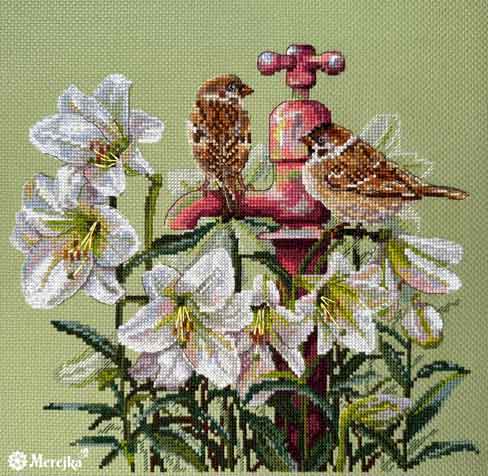 Among the Lilies Cross Stitch Kit by Merejka