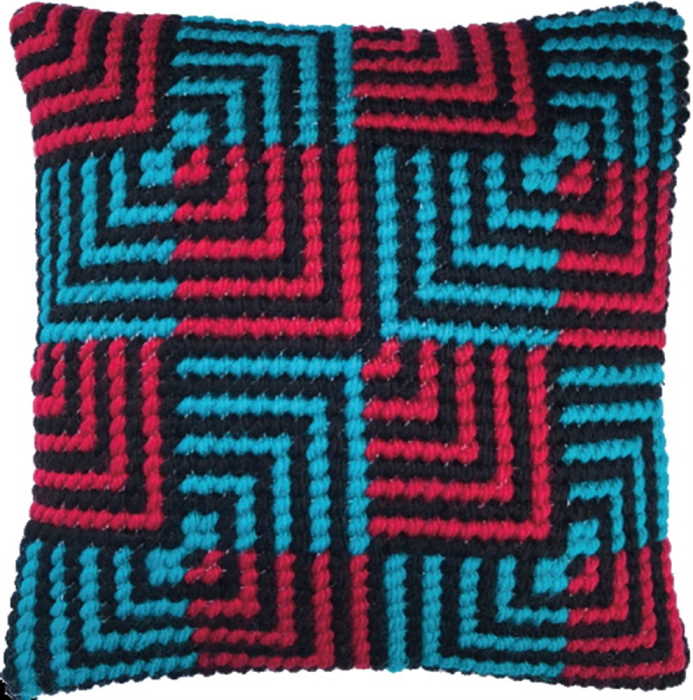 Blue and Red Bargello Tapestry Kit By Needleart World