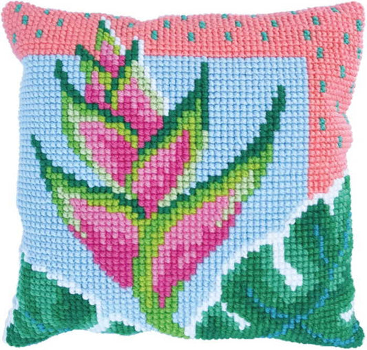 Paradise Bloom Printed Cross Stitch Cushion Kit by Needleart World