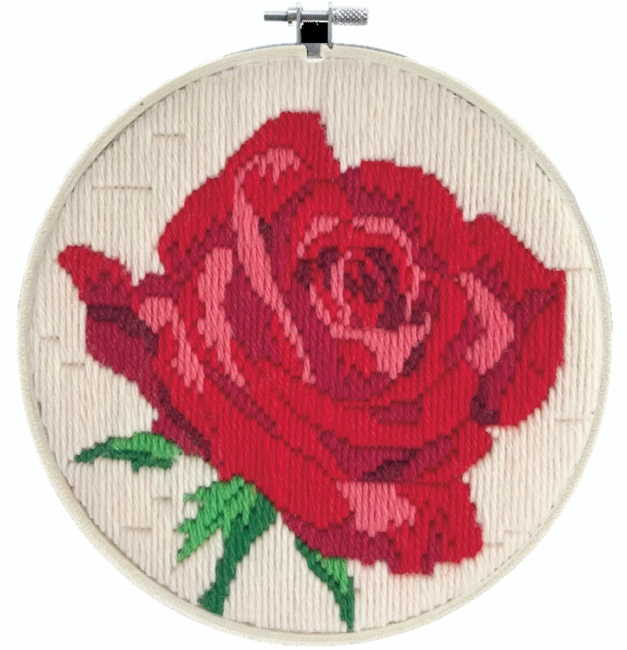 Red Rose Long Stitch Kit by Needleart World