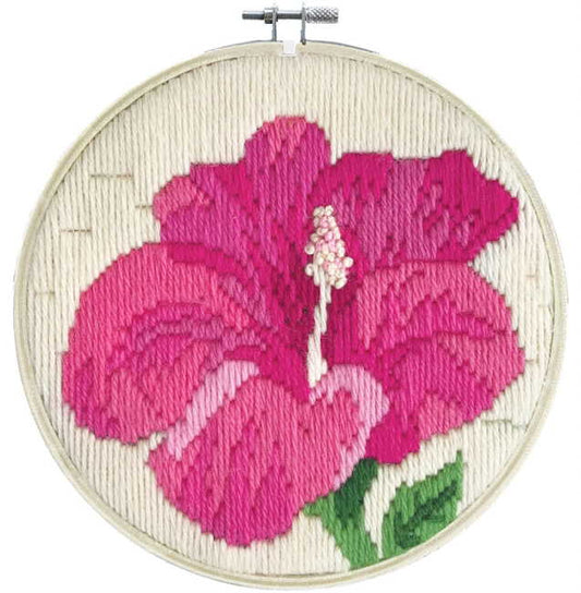 Hibiscus Blush Long Stitch Kit by Needleart World