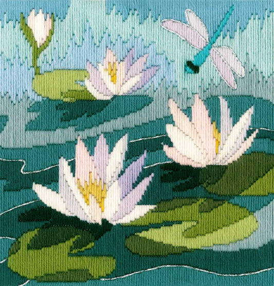 Water Lilies Long Stitch Kit by Derwentwater Designs
