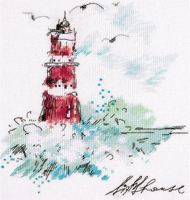 Watercolour Lighthouse Cross Stitch Kit by PANNA