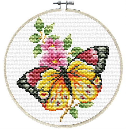 Butterfly Bouquet Printed Cross Stitch Kit by Needleart World