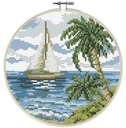 Sailing Away Printed Cross Stitch Kit by Needleart World
