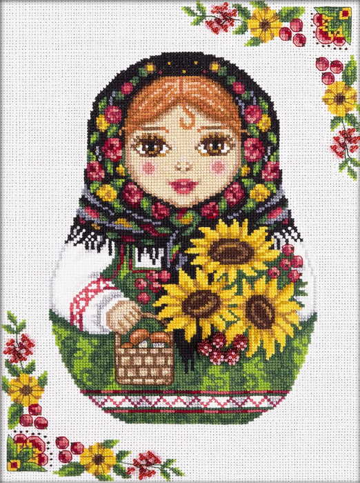 Russian Doll Autumn Cross Stitch Kit by PANNA