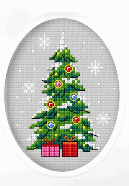 Christmas Tree Cross Stitch Christmas Card Kit by Orchidea